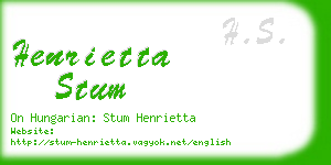 henrietta stum business card